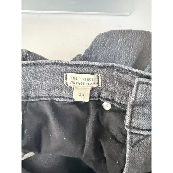 Madewell Jeans Womens 23 Gray The Perfect Vintage Straight Leg Hi Rise Dark Wash - Picture 7 of 13